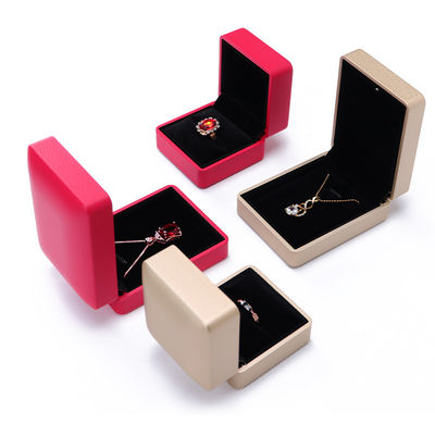 Huid sieraden doos met licht Hanhong ronde logo zijde scherm gedrukt aangepaste ring doos