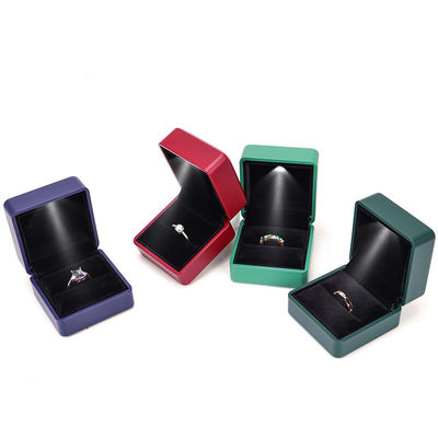 Huid sieraden doos met licht Hanhong ronde logo zijde scherm gedrukt aangepaste ring doos