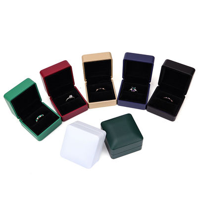 Huid sieraden doos met licht Hanhong ronde logo zijde scherm gedrukt aangepaste ring doos