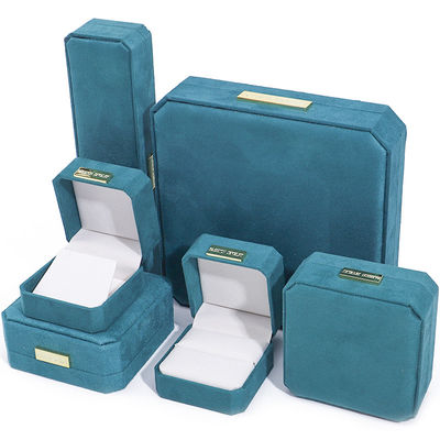 kopen Pauwblauw zacht fluweel juwelen doos organisator Custom juwelen doos sets verpakking online manufacture