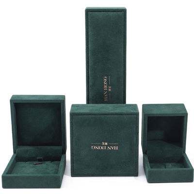 Hign kwaliteit fluweel Juwelen Doos handgemaakte vierkant Donkergroen Fluweel Juwelen Doos voor halsketting Armband Ring
