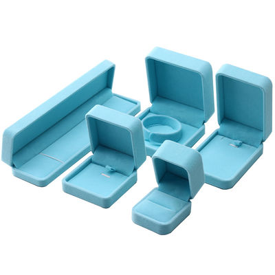 premium fluweel vierkant hemelblauw fluweel juwelen doos voor armband halsketting ring verpakking