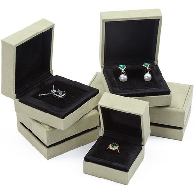 kopen OEM Grijs Geel Zachte Fluweel Juwelen Doos Set Voor Oordop Ring Hanger Verpakking online manufacture