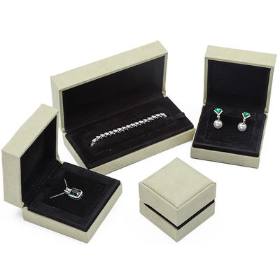 OEM Grijs Geel Zachte Fluweel Juwelen Doos Set Voor Oordop Ring Hanger Verpakking