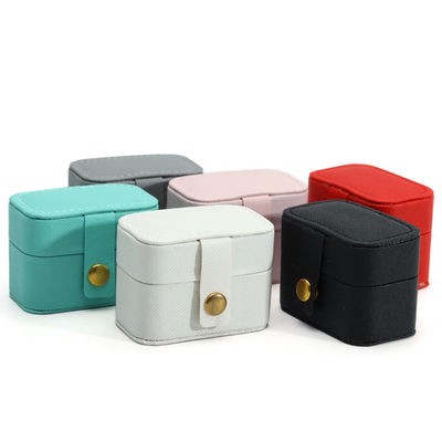 Leer sieraden koffer draagbare mini reisorganisator voor ring oorbel halsketting opslag