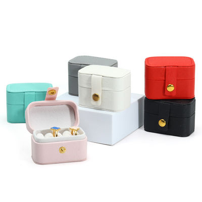Leer sieraden koffer draagbare mini reisorganisator voor ring oorbel halsketting opslag
