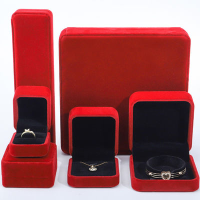 kopen High-end fluweel juwelen doos Multi-Kleur Juwelen verpakkingsdoos Set voor Ring Hanger online manufacture