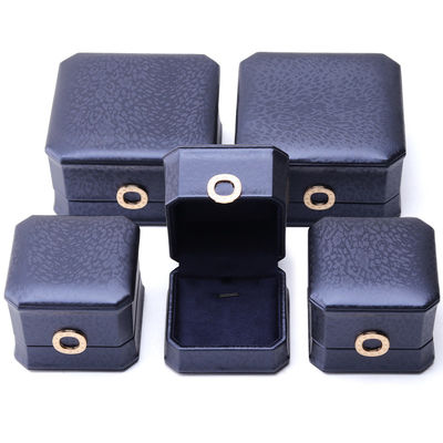 11*11*6cm Huid Juwelen Doos Hanhong Vierkant Halsketting Ring Doos Met Metal Blauw Luxe