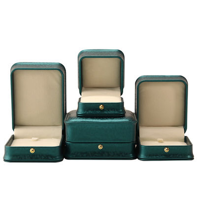 Custom logo halsketting ornamenten groene leder sieraden doos voor Hanhong 2023 luxe ring
