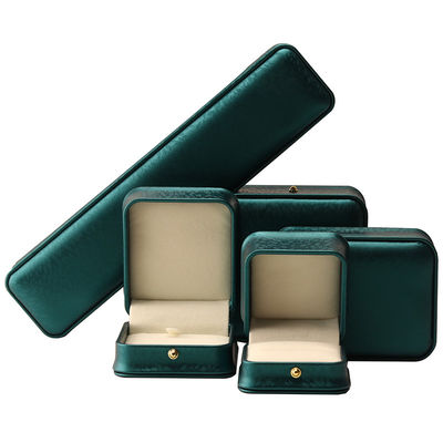 Custom logo halsketting ornamenten groene leder sieraden doos voor Hanhong 2023 luxe ring