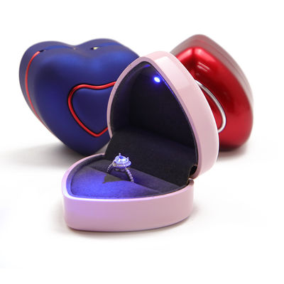 Blauwe Ring Armbanddoos met LED licht Hanhong Custom Logo Juwelen opslag Display Case