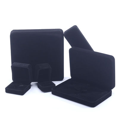 Handgemaakte zwarte fluwelen ring juwelen doos voor halsketting stud oorbellen armband Custom