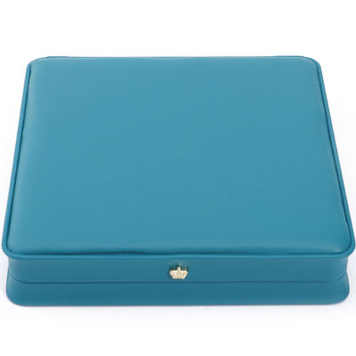 Rechthoekig Handgemaakt Hanhong Custom Logo Box Kroon Design Luxe PU Ledendoos Halsketting Ring Sieraden Doos