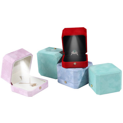 kopen Op maat gemaakte velvet sieraden doos voor het organiseren en tonen van LED sieraden collectie online manufacture