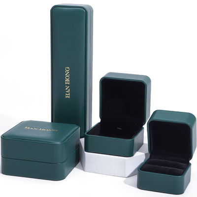 Donkergroen PU leer sieraden opslagdoos Luxe maat sieraden doos Verpakking