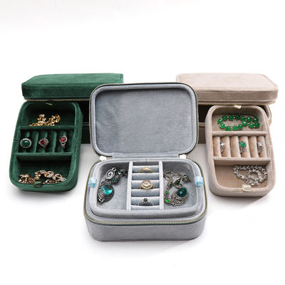 kopen Custom Logo Wedding Velvet Travel Ring Box voor Han Hong Paar Ketting Juwelenopslag online manufacture