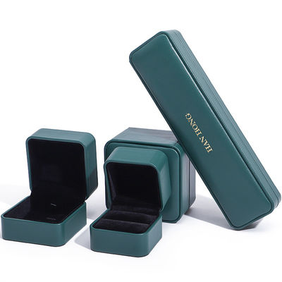Donkergroen PU leer sieraden opslagdoos Luxe maat sieraden doos Verpakking