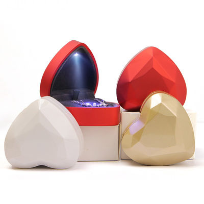 Aanpasbare premium hartvormige led sieraden halsketting ring box verpakking met logo