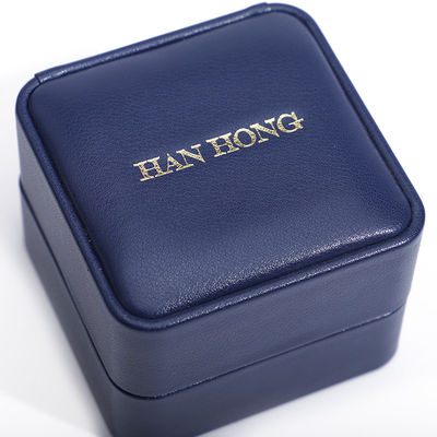 Donkerblauwe ronde hoek PU leer sieraden set doos Upscale sieraden verpakkingsdoos OEM