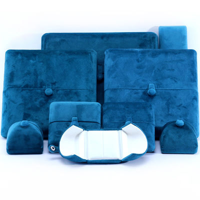 kopen Handgemaakte blauw fluwelen juwelen doos voor armbanden oorbellen halsketting ring 10 * 10 * 3cm grootte online manufacture