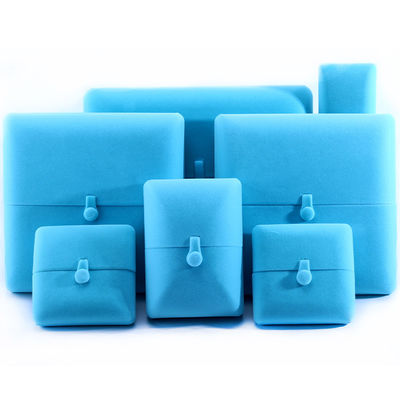 kopen Sky Blue Velvet Hanhong Custom Logo Juwelen Verpakkingsdoos voor Armband Oorbellen Gift online manufacture