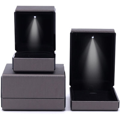 Hanhong Custom Logo LED licht sieraden verpakkingsdoos in grijs voor armband halsketting en ring
