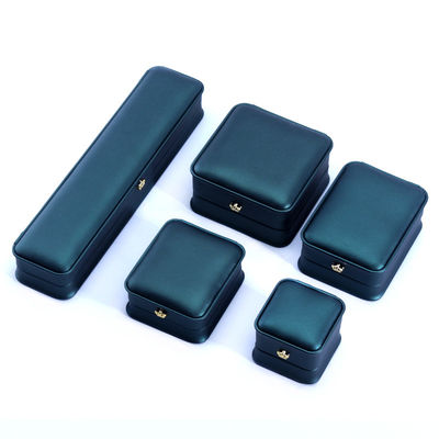Green Crown Design Luxe PU Leer Juwelen Doos voor Armband Halsketting Ring en Groen