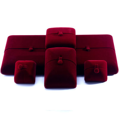 Elegante dubbele deur sieraden doos hign einde rode fluweel sieraden doos met logo