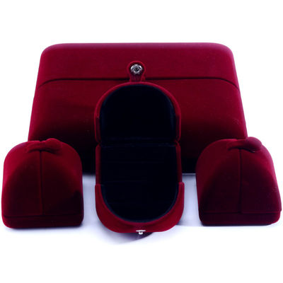 Elegante dubbele deur sieraden doos hign einde rode fluweel sieraden doos met logo
