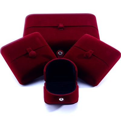 Elegante dubbele deur sieraden doos hign einde rode fluweel sieraden doos met logo