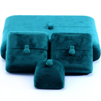 10*10*3cm Custom Logo Luxe Juwelen Doos voor Groene Fluwelen Armband Oorbellen Verpakking