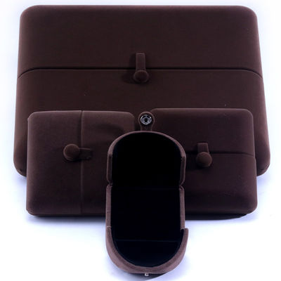 Rectangular Bruin Fluwelen Juwelen Doos voor Hanhong Custom Logo Armband Ohrringe