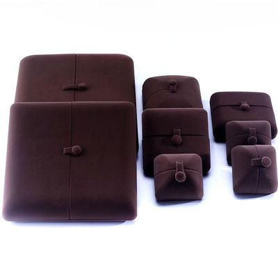 Rectangular Bruin Fluwelen Juwelen Doos voor Hanhong Custom Logo Armband Ohrringe