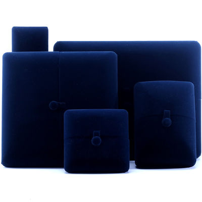 Elegante dubbele deur sieraden doos hign einde blauw fluweel sieraden doos met logo