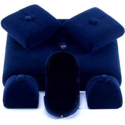 Elegante dubbele deur sieraden doos hign einde blauw fluweel sieraden doos met logo
