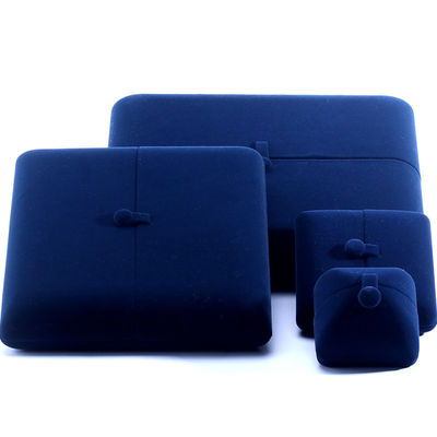 Elegante dubbele deur sieraden doos hign einde blauw fluweel sieraden doos met logo