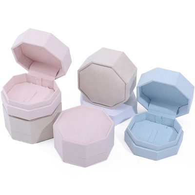 7.5*7.5cm fluwelen juwelen doos voor Custom logo halsketting en ring set display reizen