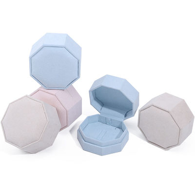 7.5*7.5cm fluwelen juwelen doos voor Custom logo halsketting en ring set display reizen