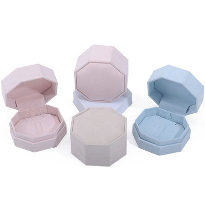 7.5*7.5cm fluwelen juwelen doos voor Custom logo halsketting en ring set display reizen