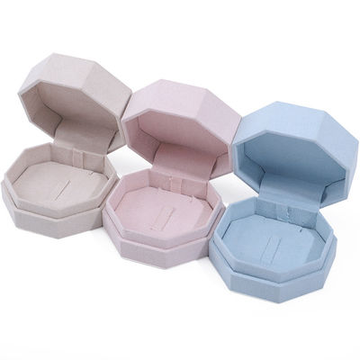 7.5*7.5cm fluwelen juwelen doos voor Custom logo halsketting en ring set display reizen