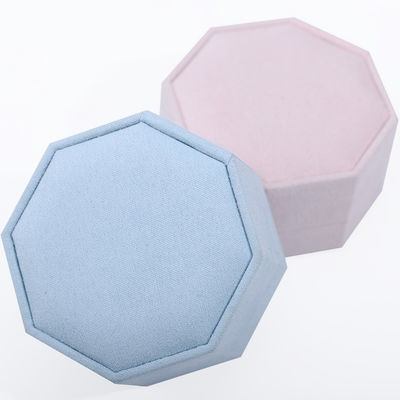 7.5*7.5cm fluwelen juwelen doos voor Custom logo halsketting en ring set display reizen