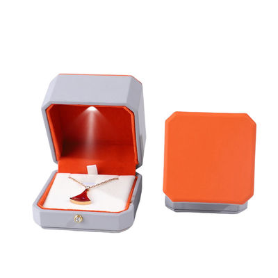 kopen Luxe juwelen Pakket Hanhong Custom grijze lederen doos voor ringen en hangers online manufacture