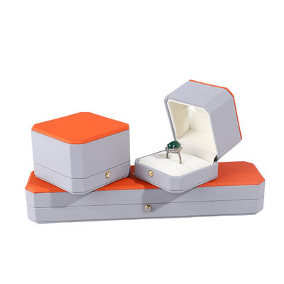 Luxe juwelen Pakket Hanhong Custom grijze lederen doos voor ringen en hangers