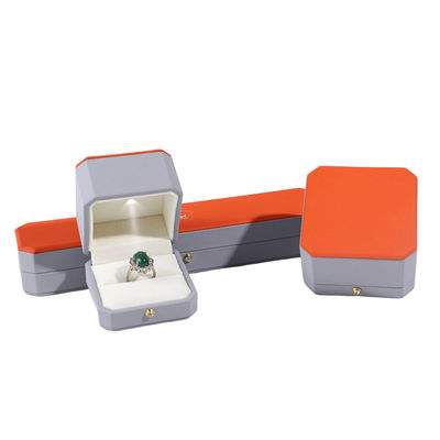 Luxe juwelen Pakket Hanhong Custom grijze lederen doos voor ringen en hangers