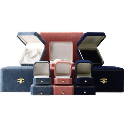 Vierkant fluwelen juwelen doos voor Custom luxe patroon halsketting en armband set