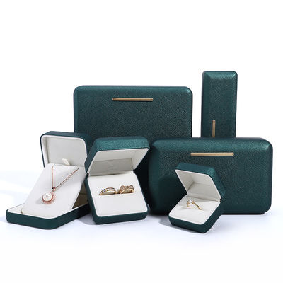 Hanhong Green PU Leather Velvet Juweliersdoos voor aangepast logo en luxe verpakking