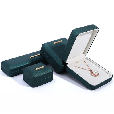 Hanhong Green PU Leather Velvet Juweliersdoos voor aangepast logo en luxe verpakking