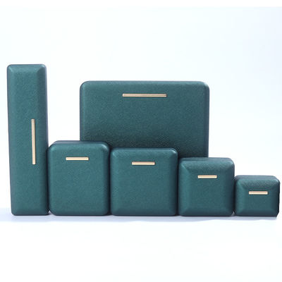 Hanhong Green PU Leather Velvet Juweliersdoos voor aangepast logo en luxe verpakking