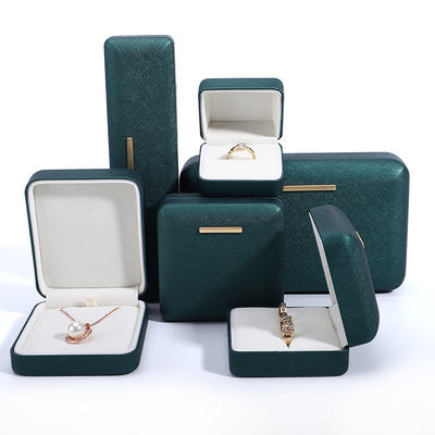 Hanhong Green PU Leather Velvet Juweliersdoos voor aangepast logo en luxe verpakking