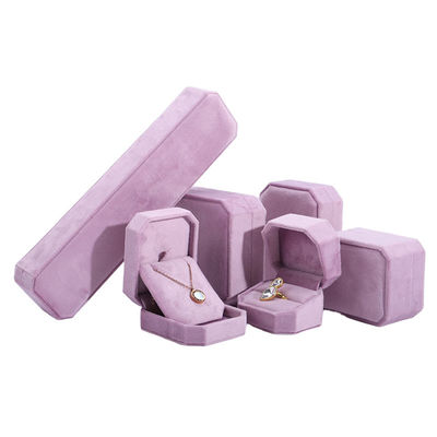 Custom logo fluweel juwelen doos voor Hanhong Roze halsketting armband Ring verpakking